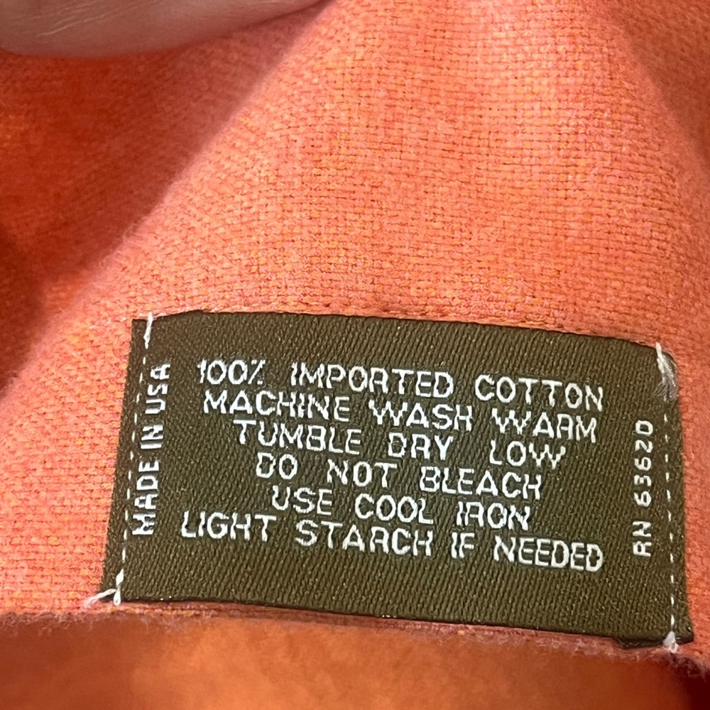 Gitman Bros Men’s Vintage Orange Flannel Button Down Shirt Size L Made In USA - Picture 4 of 5